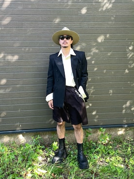 「soerte（ソエルテ）のOversize L/S basic shirt /オーバーサイズロングスリーブシャツ（シャツ/ブラウス、ホワイト系）」を使った、qsssy さん（メンズ・160cm）の春コーディネート