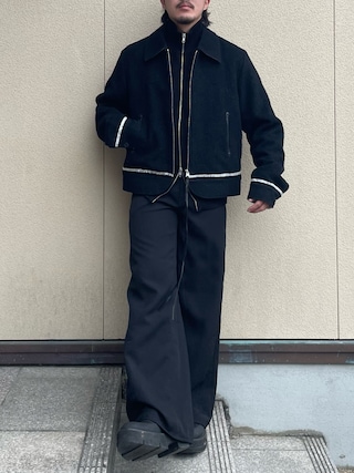 「TASTE by Knit（テイストバイニット）の【TASTE by Knit】Wave line track jacket（カーディガン/ボレロ）」を使った、qsssy さん（メンズ・160cm）の秋コーディネート