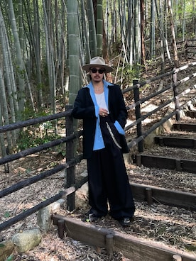 「Yohji Yamamoto（ヨウジヤマモト）のアイテム（ジャケット/アウター、ブラック系）」を使った、qsssy さん（メンズ・160cm）の春コーディネート