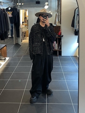 「heosのアイテム（ジャケット/アウター、ブラック系）」を使った、qsssy さん（メンズ・160cm）の春コーディネート
