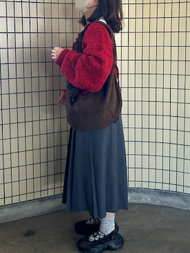 「アイテム（ポロシャツ）」を使った、きなこさん（レディース・154cm）の冬コーディネート