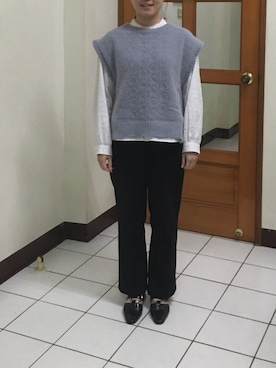 「no brand（ノーブランド）のアイテム（ベスト）」を使った、Sophiaさん（レディース・149cm）の春コーディネート