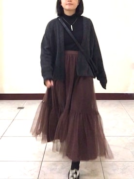 「no brand（ノーブランド）のアイテム（ネックレス）」を使った、Sophiaさん（レディース・149cm）の春コーディネート