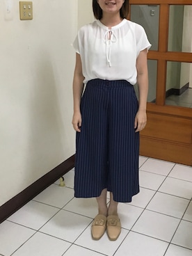 「AIR SPACE（エアースペース）のアイテム（パンツ）」を使った、Sophiaさん（レディース・149cm）の夏コーディネート