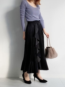 「fifth（フィフス）のアイテム（ハンドバッグ）」を使った、fifthスタッフさん（レディース・150cm）の冬コーディネート