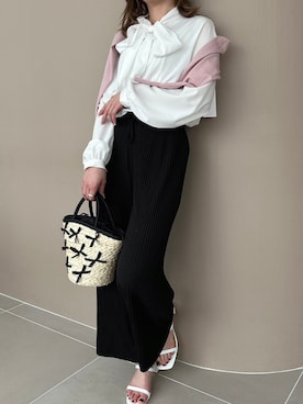 「fifth（フィフス）のアイテム（シャツ/ブラウス）」を使った、fifthスタッフさん（レディース・160cm）の春コーディネート