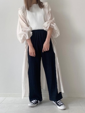 「fifth（フィフス）のアイテム（パンツ）」を使った、fifthスタッフさん（レディース・150cm）の夏コーディネート