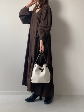 「fifth（フィフス）のアイテム（ハンドバッグ）」を使った、fifthスタッフさん（レディース・150cm）の秋コーディネート