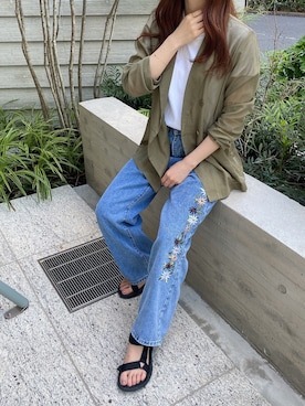 「fifth（フィフス）のアイテム（パンツ）」を使った、fifthスタッフさん（レディース・150cm）の夏コーディネート