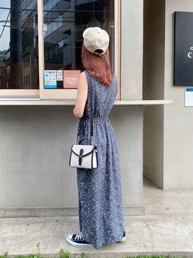 「カラー×コーデ」｜「アイテム（ワンピース）」を使った、fifthスタッフさん（レディース・150cm）の春コーディネート