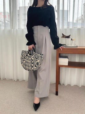 「fifth（フィフス）のアイテム（シャツ/ブラウス）」を使った、fifthスタッフさん（レディース・160cm）の春コーディネート