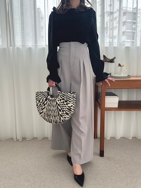 「fifth（フィフス）のアイテム（シャツ/ブラウス）」を使った、fifthスタッフさん（レディース・160cm）の春コーディネート