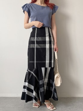 「タックイン」｜fifthスタッフさん（レディース・150cm）の夏コーディネート