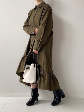 「fifth（フィフス）のアイテム（ハンドバッグ）」を使った、fifthスタッフさん（レディース・150cm）の秋コーディネート