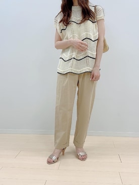 「fifth（フィフス）のアイテム（パンツ）」を使った、fifthスタッフさん（レディース・150cm）の夏コーディネート