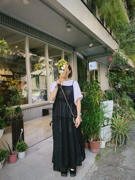 「BRAIN DEAD（ブレインデット）のアイテム」を使った、Chenさん（レディース・150cm）の夏コーディネート