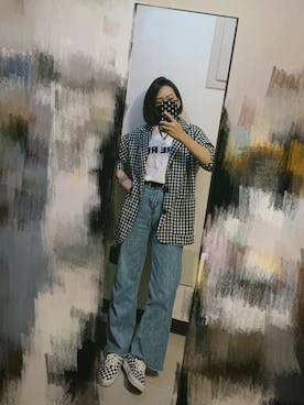 「PAZZO（パッゾ）のアイテム（Tシャツ/カットソー）」を使った、Chenさん（レディース・150cm）の夏コーディネート