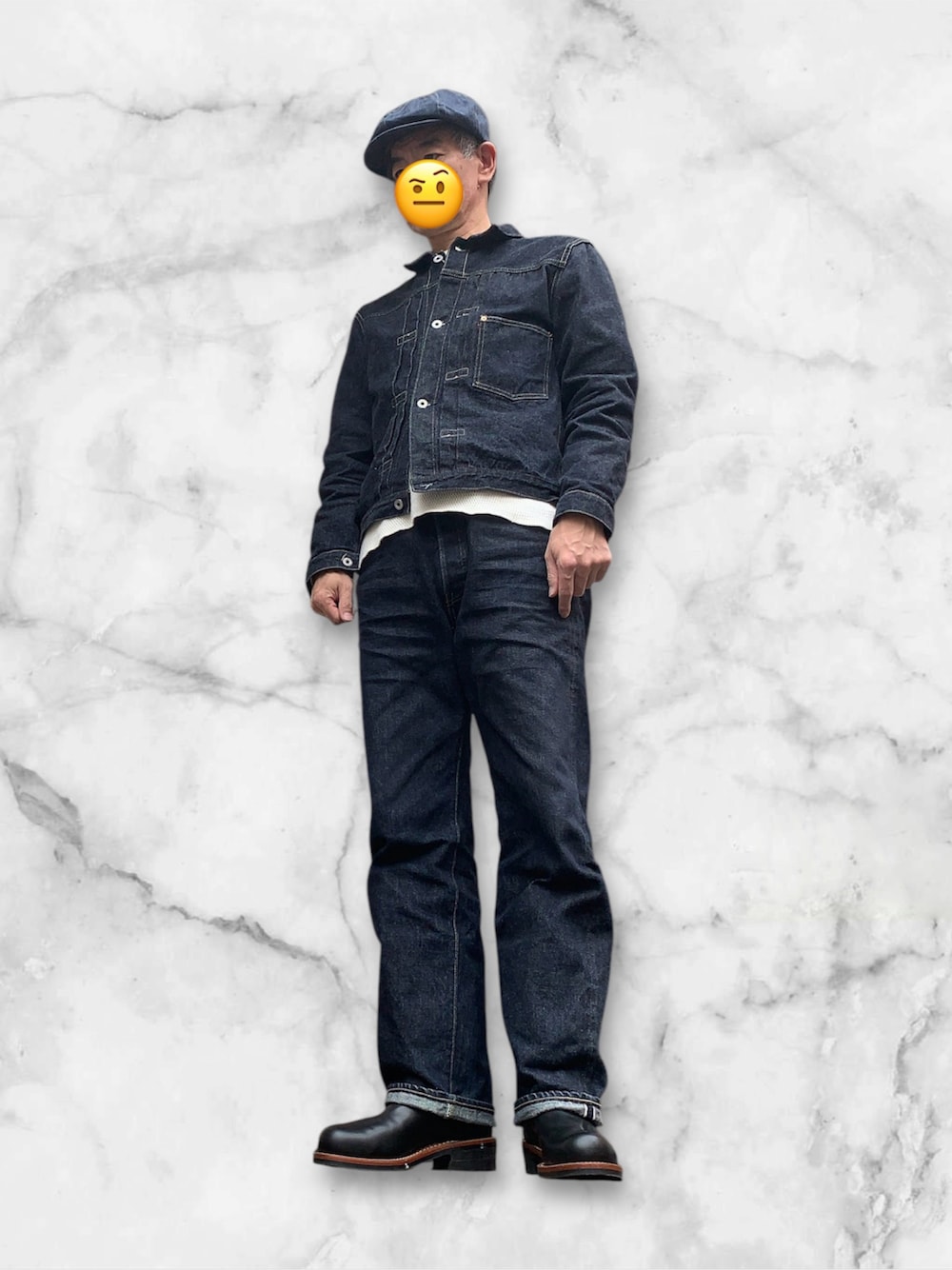 「秋服、アメカジコーデ、デニム」｜「TCB jeansのアイテム（デニムパンツ、ブルー系）」を使った、hir○さん（メンズ・179cm）の秋コーディネートの1枚目の写真