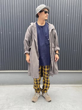 「グレー」｜「アイテム（モッズコート）」を使った、Ko_Seさん（メンズ・173cm）の秋コーディネート