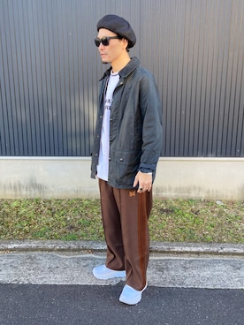 「オイルドジャケット」｜「アイテム（ハンチング/ベレー帽）」を使った、Ko_Seさん（メンズ・173cm）の冬コーディネート