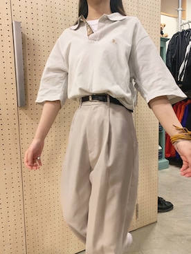 「バーバリー」｜「アイテム（セットアップ）」を使った、Rinaさん（レディース・152cm）の夏コーディネート