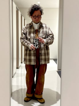 「Engineered Garments（エンジニアードガーメンツ）のアイテム（オールインワン・サロペット）」を使った、せきさんさん（メンズ・161cm）の冬コーディネート