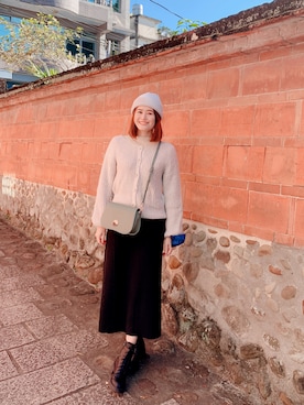 「UNIQLO（ユニクロ）のアイテム（MA-1）」を使った、Kaoriさん（レディース・167cm）の冬コーディネート