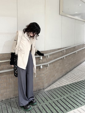 「CITEN（シテン）のアイテム（スラックス）」を使った、kanacoさん（レディース・157cm）の秋コーディネート