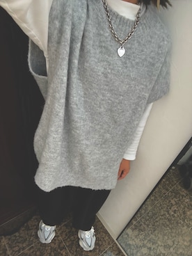 「TIFFANY&Co.（ティファニー）のアイテム（ネックレス）」を使った、tkNb_ymZrさん（レディース・157cm）の秋コーディネート