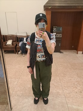 「アイテム（バックパック/リュック）」を使った、ぬーさん（レディース・162cm）の秋コーディネート
