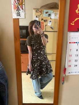 「H&M（エイチ・アンド・エム）のアイテム（チュニック、その他）」を使った、培333さん（レディース・153cm）の夏コーディネート