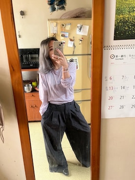 「アイテム（ブレスレット、パープル系）」を使った、培333さん（レディース・153cm）の秋コーディネート