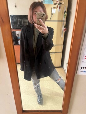「PULL&BEAR（プルアンドベア）のアイテム（スウェット）」を使った、培333さん（レディース・153cm）の秋コーディネート