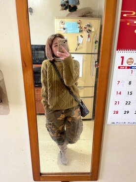 「アイテム（チノパンツ、その他）」を使った、培333さん（レディース・153cm）の冬コーディネート