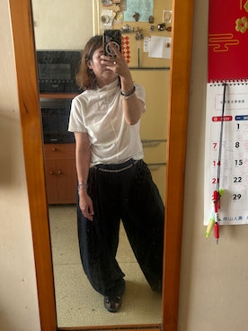 「アイテム（サンダル）」を使った、培333さん（レディース・153cm）の秋コーディネート