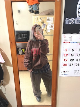 「PULL&BEAR（プルアンドベア）のアイテム（スウェット）」を使った、培333さん（レディース・153cm）の春コーディネート