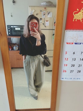 「アイテム（ブーティ、ブラウン系）」を使った、培333さん（レディース・153cm）の冬コーディネート