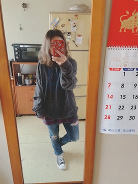 「TOPMAN（トップマン）のアイテム（パンツ）」を使った、培333さん（レディース・153cm）の秋コーディネート