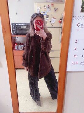「アイテム（ブーティ、ブラウン系）」を使った、培333さん（レディース・153cm）の冬コーディネート