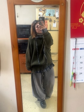 「アイテム（デニムジャケット）」を使った、培333さん（レディース・153cm）の秋コーディネート