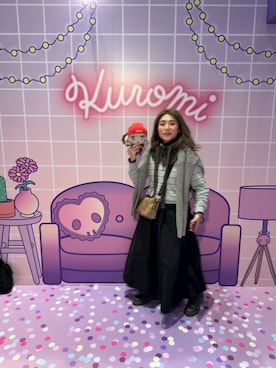 「ATTENTION（アテンション）のアイテム（ニット/セーター、グレー系）」を使った、培333さん（レディース・153cm）の春コーディネート