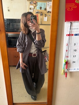 「アイテム（ベルト）」を使った、培333さん（レディース・153cm）の秋コーディネート