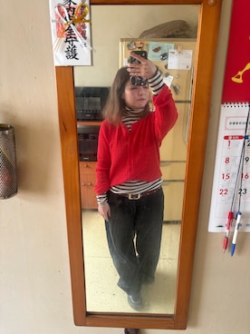 「無（ム）のアイテム（デニムジャケット、ブルー系）」を使った、培333さん（レディース・153cm）の冬コーディネート