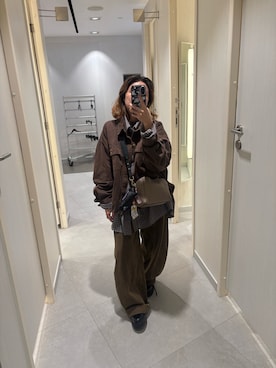 「oversize」｜「アイテム（ジャケット/アウター）」を使った、培333さん（レディース・153cm）の冬コーディネート