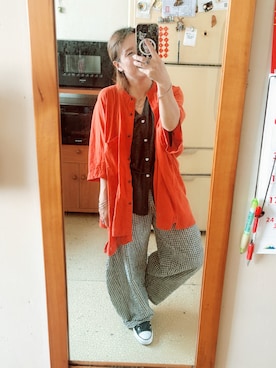 「アイテム（チノパンツ）」を使った、培333さん（レディース・153cm）の秋コーディネート