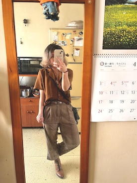 「無（ム）のアイテム（ブルゾン）」を使った、培333さん（レディース・153cm）の春コーディネート