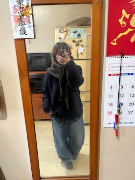 「H&M（エイチ・アンド・エム）のアイテム（ジャケット/アウター）」を使った、培333さん（レディース・153cm）の冬コーディネート