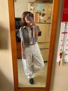 「PULL&BEAR（プルアンドベア）のアイテム」を使った、培333さん（レディース・153cm）の夏コーディネート