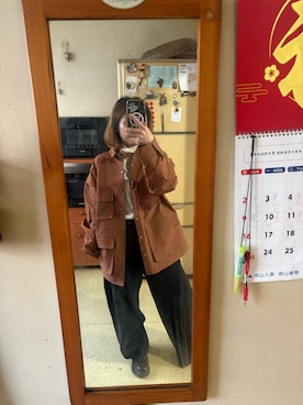 「アイテム（マウンテンパーカー）」を使った、培333さん（レディース・153cm）の秋コーディネート