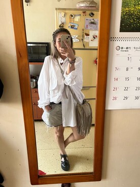 「アイテム（ブレスレット、パープル系）」を使った、培333さん（レディース・153cm）の夏コーディネート